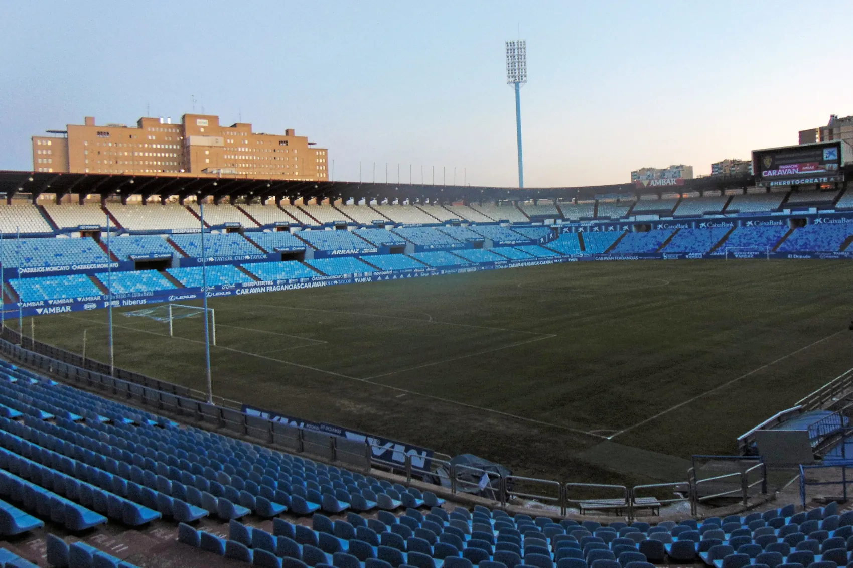 La Romareda de Saragosse pour ses soixante ans, en septembre 2017. Le stade doit être entièrement reconstruit sur place.