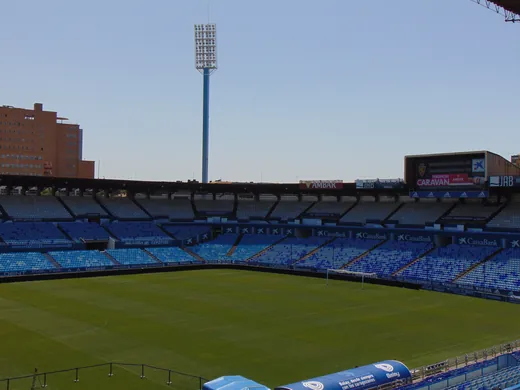 Le virage sud de La Romareda, en juin 2019.