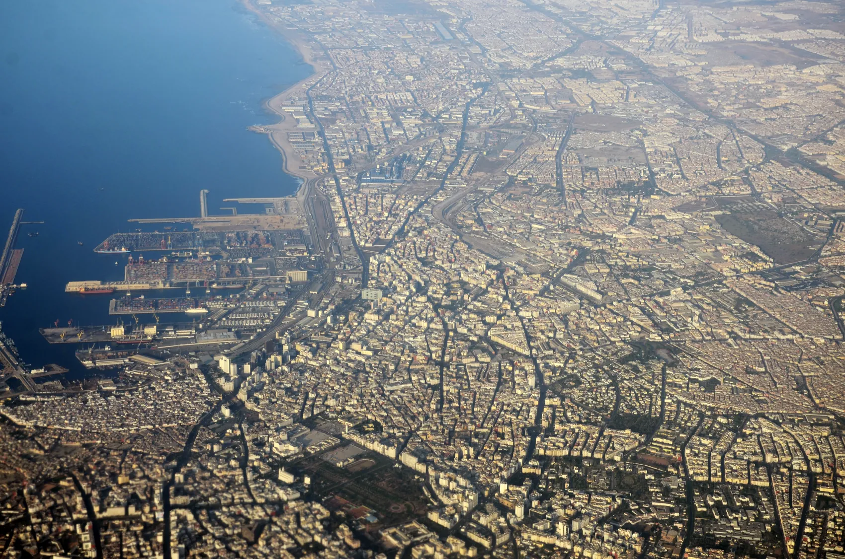 Casablanca vue du ciel, en août 2018.
